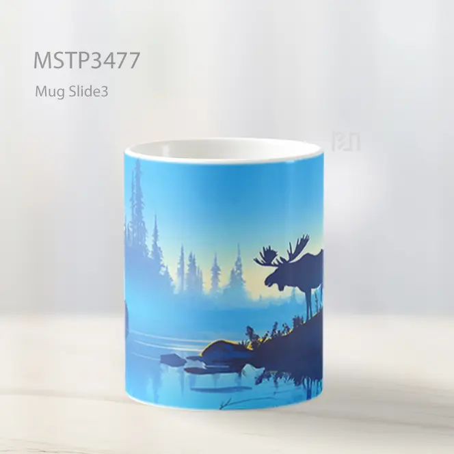 Rusa Di Danau Biru Mug MSTP3477 - All-side / Desain