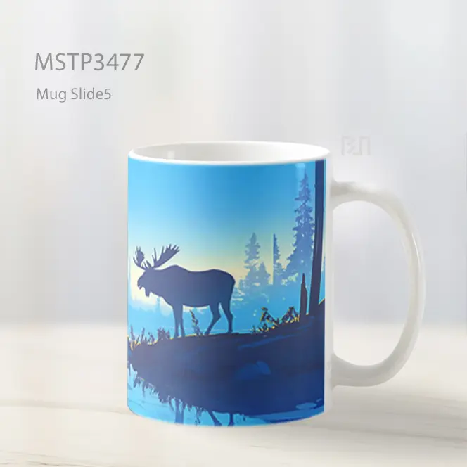 Rusa Di Danau Biru Mug MSTP3477 - All-side / Desain
