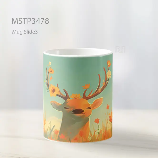 Rusa Di Padang Rumput Mug MSTP3478 - All-side / Desain