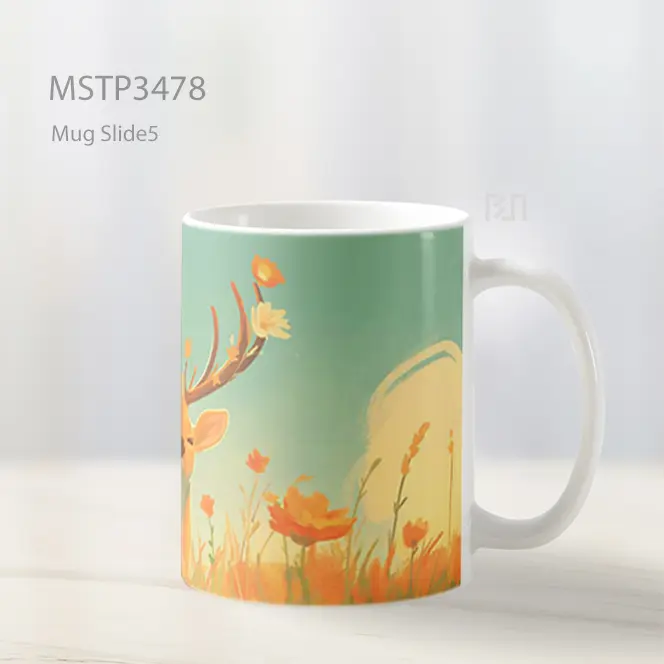 Rusa Di Padang Rumput Mug MSTP3478 - All-side / Desain