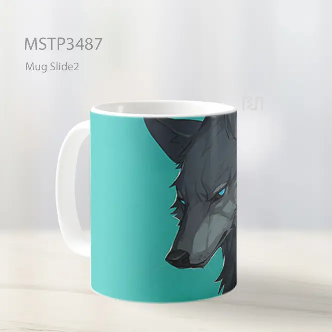 Serigala Biru Gelap Mug MSTP3487 - All-side / Desain