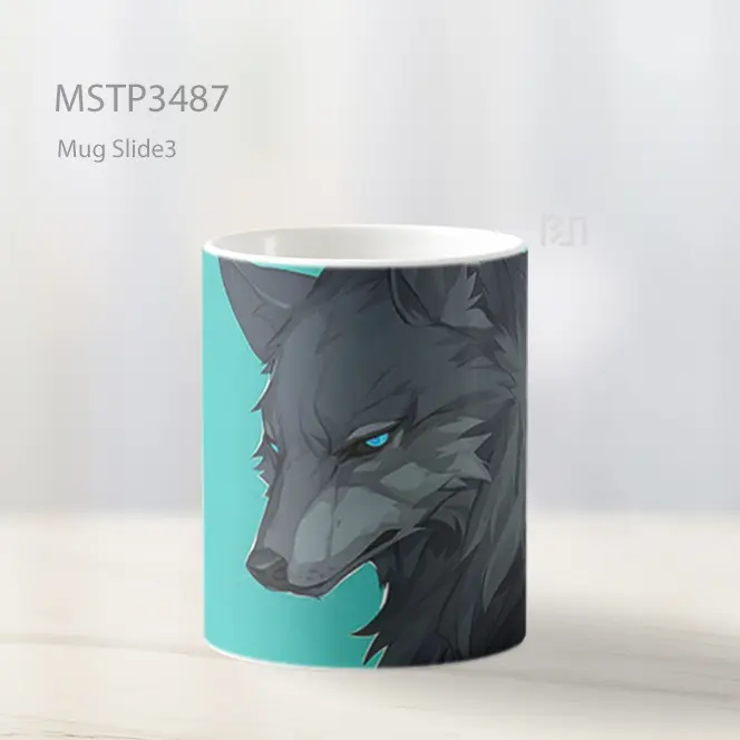 Serigala Biru Gelap Mug MSTP3487 - All-side / Desain