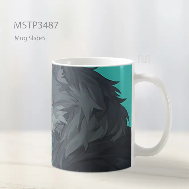 Serigala Biru Gelap Mug MSTP3487 - All-side / Desain