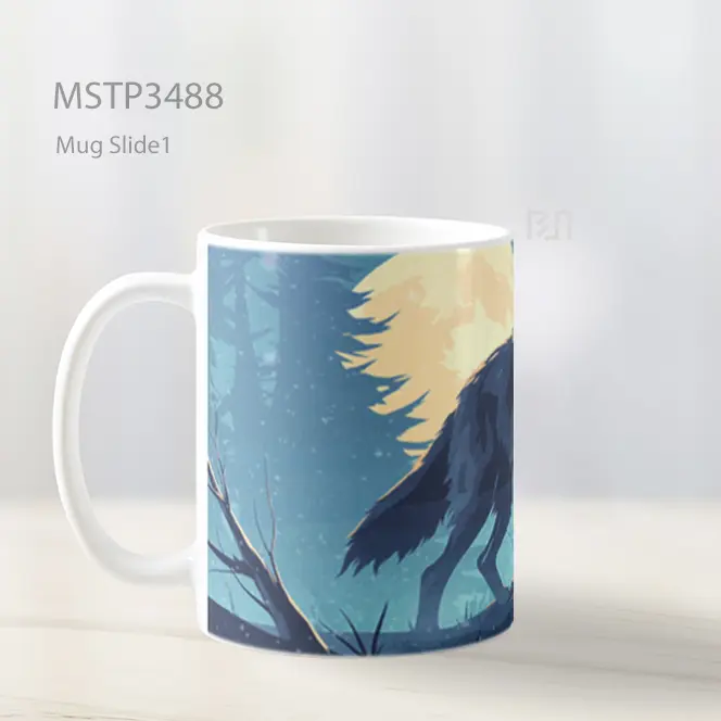 Serigala Biru Mug MSTP3488 - All-side / Desain