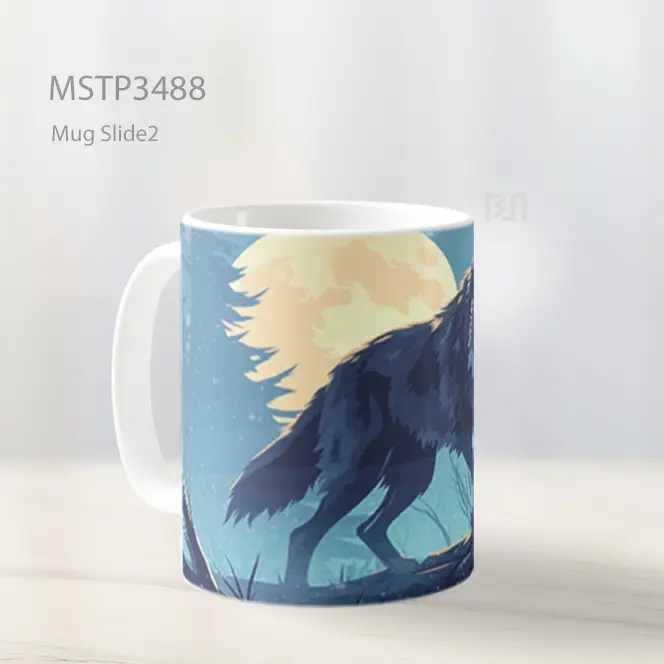 Serigala Biru Mug MSTP3488 - All-side / Desain