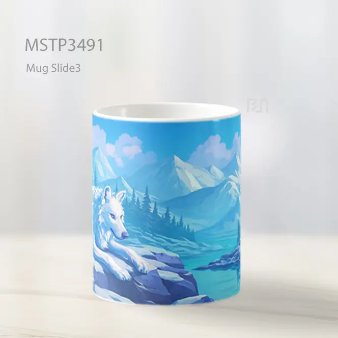Serigala Di Alam Bersalju Mug MSTP3491 - All-side / Desain
