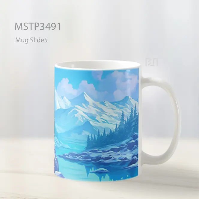 Serigala Di Alam Bersalju Mug MSTP3491 - All-side / Desain