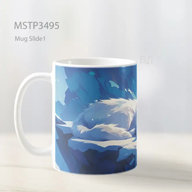 Serigala Putih Di Salju Mug MSTP3495 - All-side / Desain