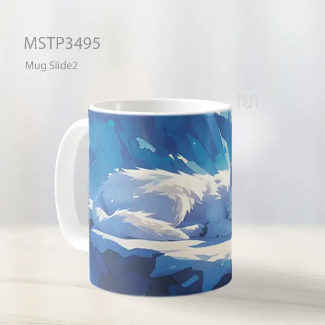 Serigala Putih Di Salju Mug MSTP3495 - All-side / Desain