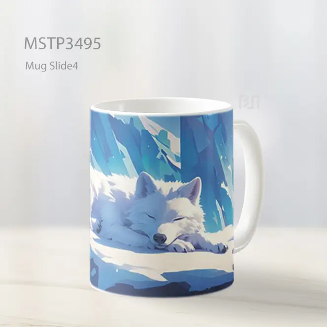 Serigala Putih Di Salju Mug MSTP3495