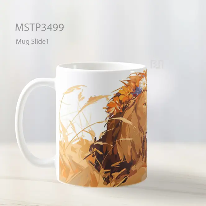 Singa Dengan Mahkota Bunga Mug MSTP3499 - All-side / Desain