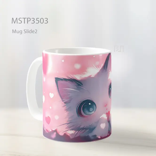 Tatapan Anak Kucing Mug MSTP3503 - All-side / Desain