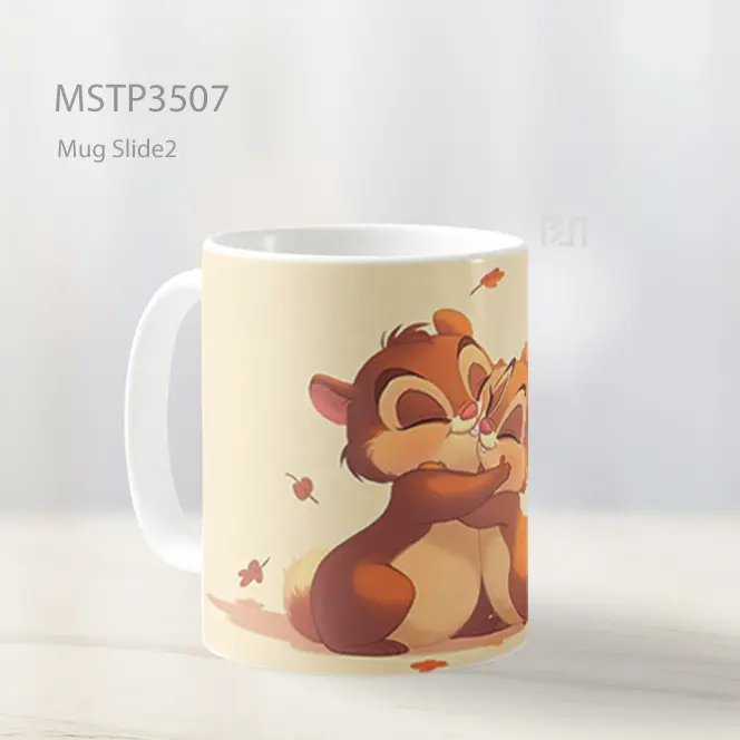 Tupai Peluk Mug MSTP3507 - All-side / Desain