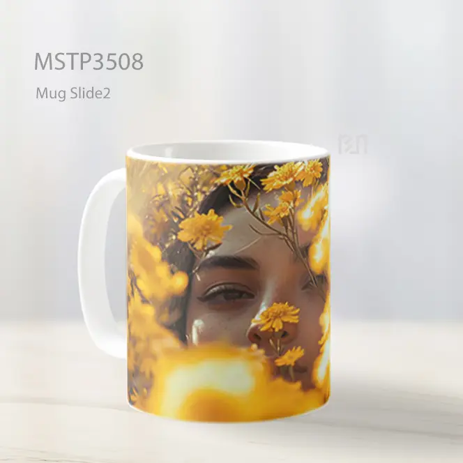 Wajah Di Ladang Bunga Mug MSTP3508 - All-side / Desain