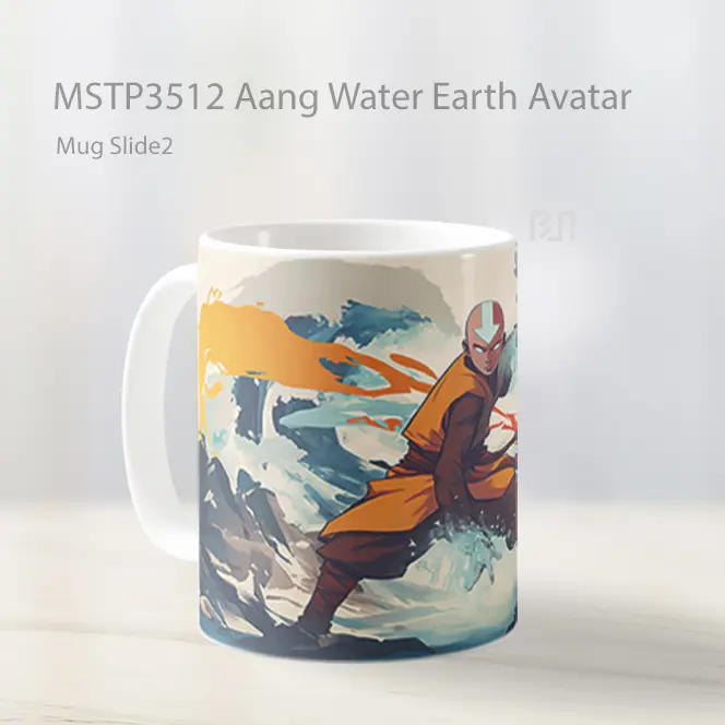 Aang Water Earth Avatar Mug Gelas Keramik MSTP3512 - All-side / Desain