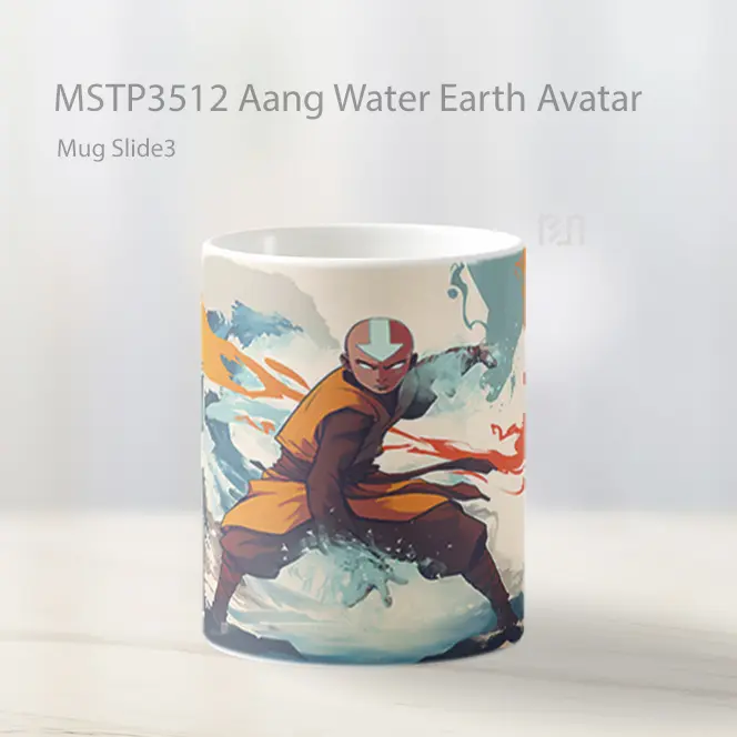 Aang Water Earth Avatar Mug Gelas Keramik MSTP3512 - All-side / Desain