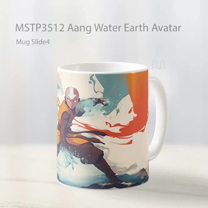 Aang Water Earth Avatar Mug Gelas Keramik MSTP3512