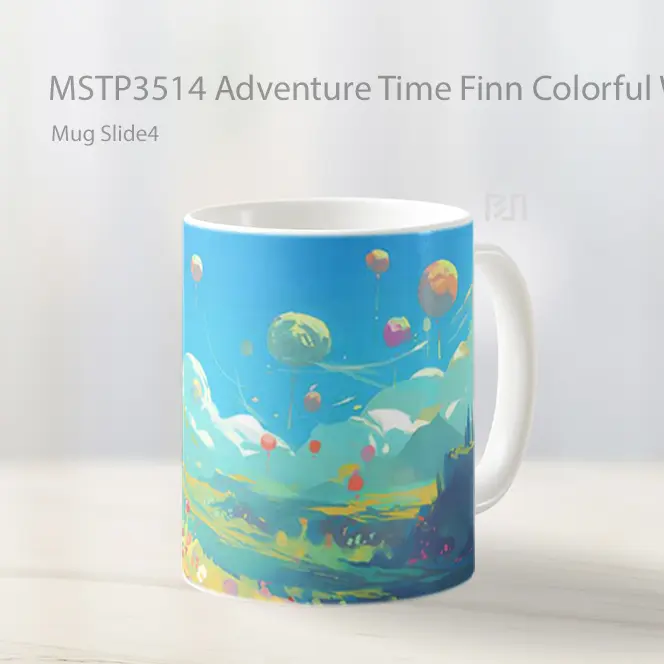 Adventure Time Finn Colorful World Mug Gelas Keramik MSTP3514