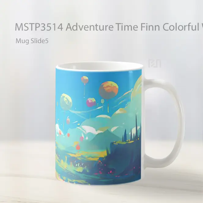 Adventure Time Finn Colorful World Mug Gelas Keramik MSTP3514 - All-side / Desain