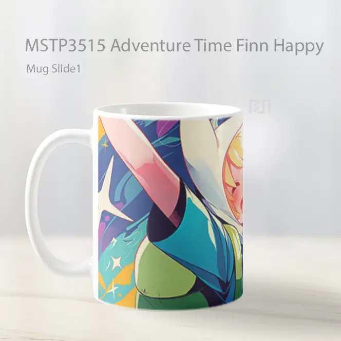 Adventure Time Finn Happy Mug Gelas Keramik MSTP3515 - All-side / Desain