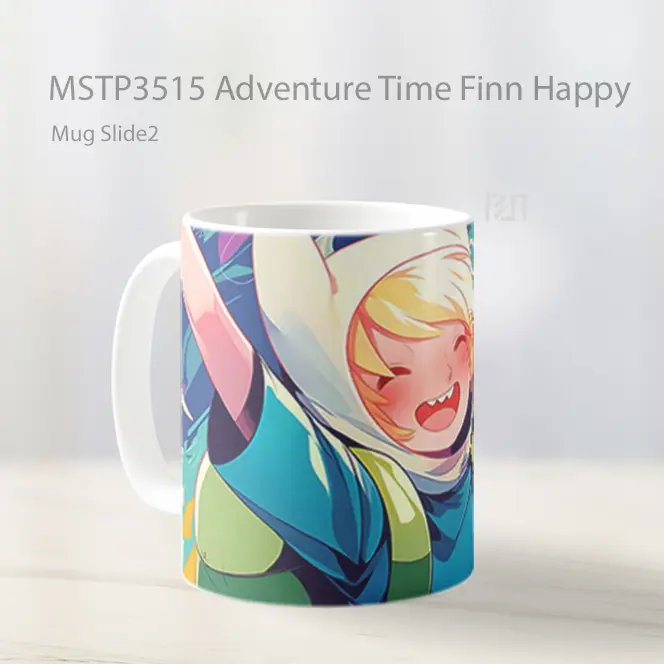 Adventure Time Finn Happy Mug Gelas Keramik MSTP3515 - All-side / Desain