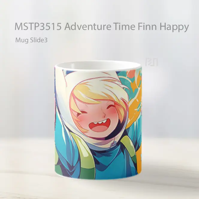 Adventure Time Finn Happy Mug Gelas Keramik MSTP3515 - All-side / Desain