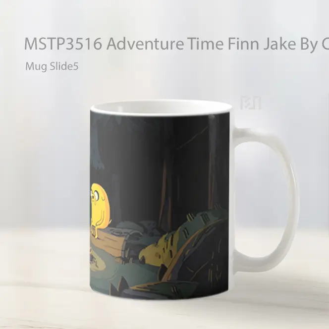 Adventure Time Finn Jake By Campfire Mug Gelas Keramik MSTP3516 - All-side / Desain