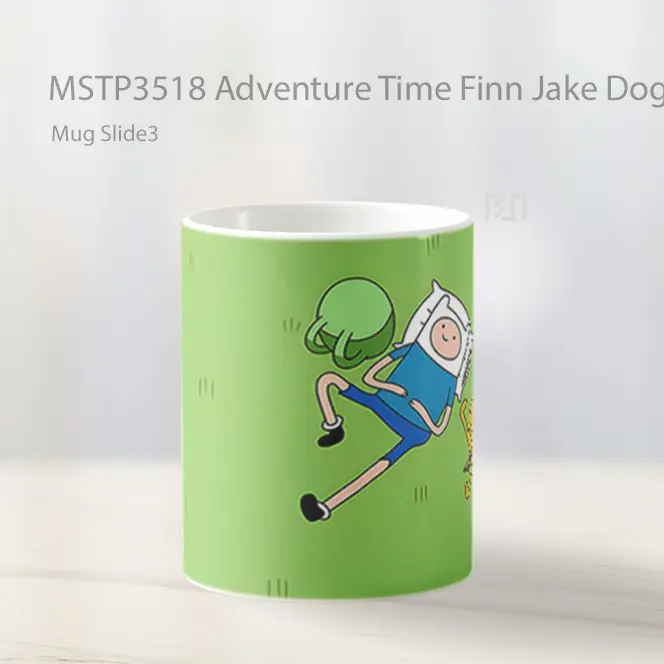 Adventure Time Finn Jake Dog Relaxing Grass Mug Gelas Keramik MSTP3518 - All-side / Desain