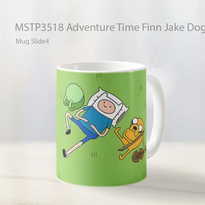 Adventure Time Finn Jake Dog Relaxing Grass Mug Gelas Keramik MSTP3518
