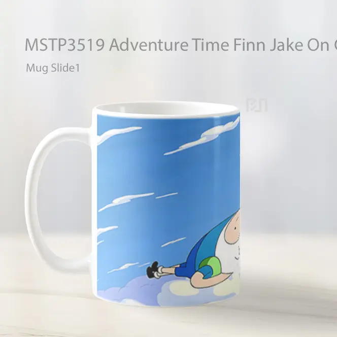 Adventure Time Finn Jake On Cloud Mug Gelas Keramik MSTP3519 - All-side / Desain