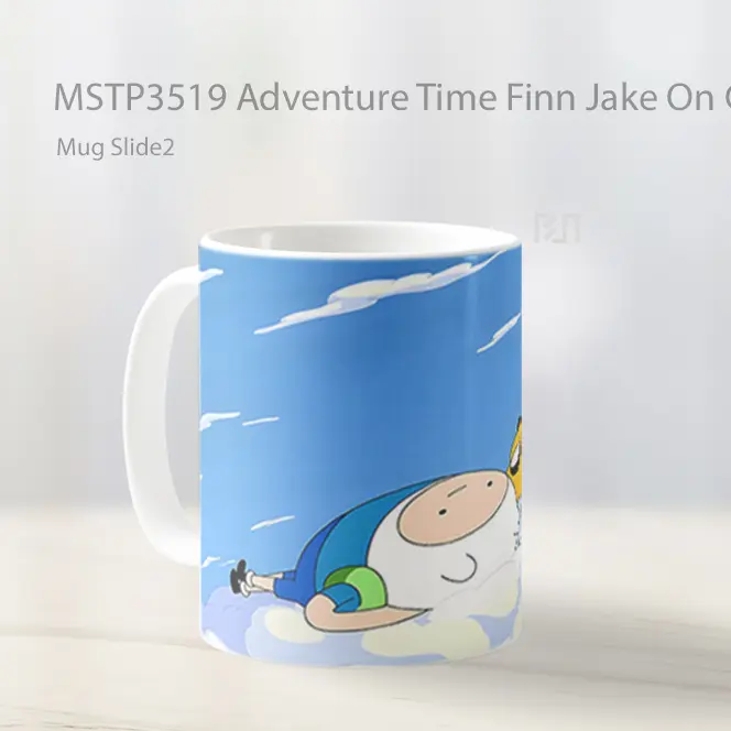 Adventure Time Finn Jake On Cloud Mug Gelas Keramik MSTP3519 - All-side / Desain