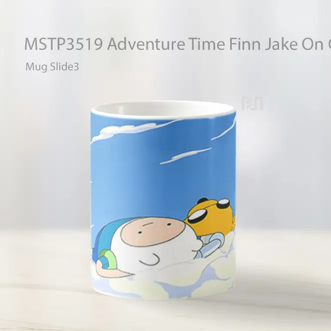 Adventure Time Finn Jake On Cloud Mug Gelas Keramik MSTP3519 - All-side / Desain