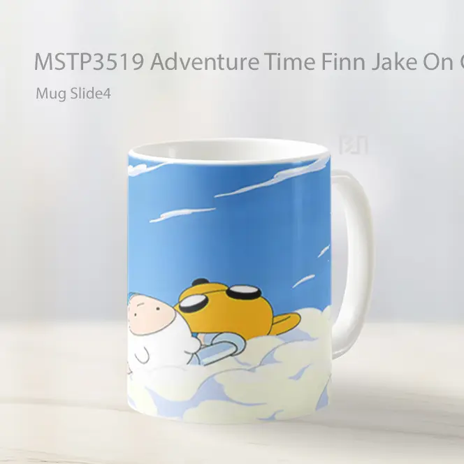 Adventure Time Finn Jake On Cloud Mug Gelas Keramik MSTP3519