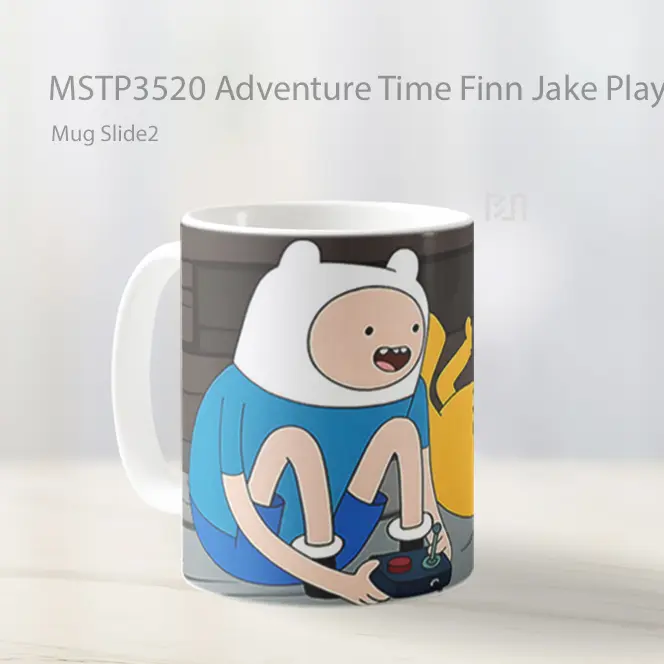 Adventure Time Finn Jake Playing Game Mug Gelas Keramik MSTP3520 - All-side / Desain