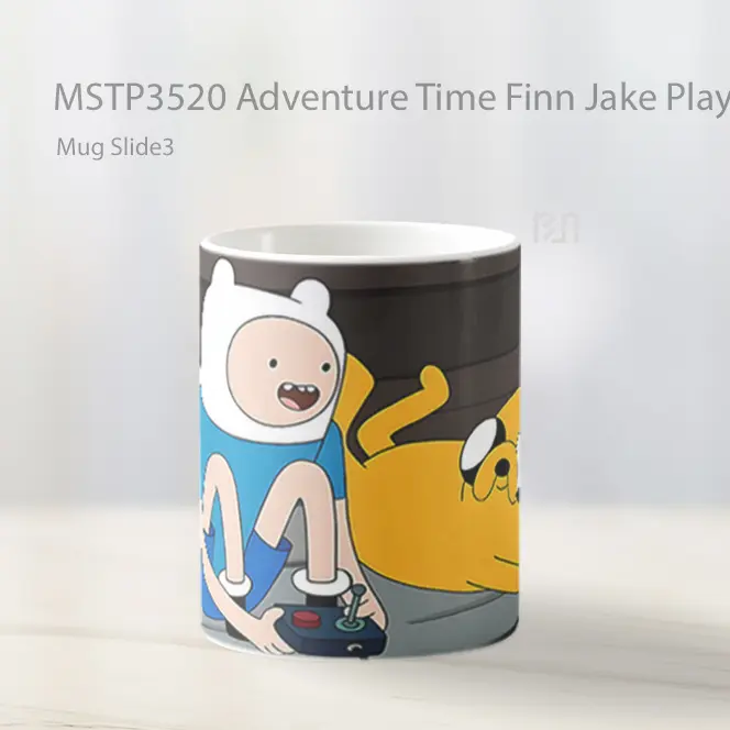 Adventure Time Finn Jake Playing Game Mug Gelas Keramik MSTP3520 - All-side / Desain