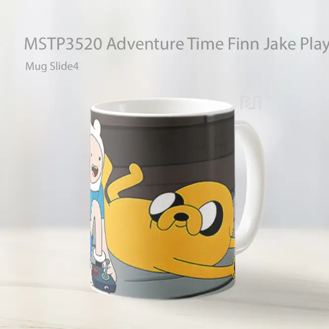 Adventure Time Finn Jake Playing Game Mug Gelas Keramik MSTP3520