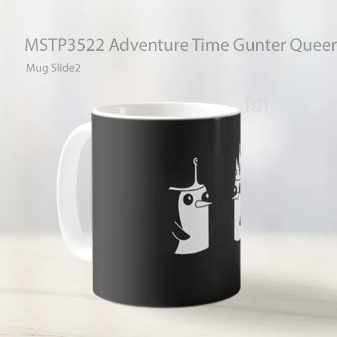 Adventure Time Gunter Queen King Black Mug Gelas Keramik MSTP3522 - All-side / Desain