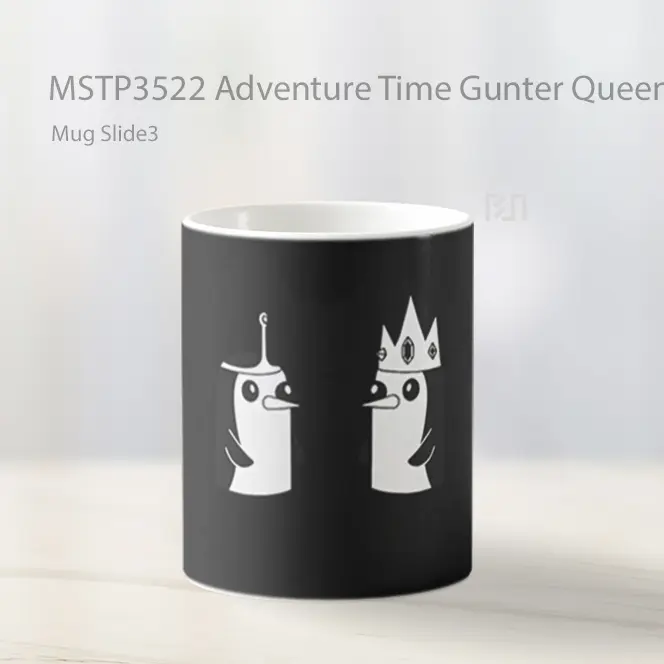 Adventure Time Gunter Queen King Black Mug Gelas Keramik MSTP3522 - All-side / Desain