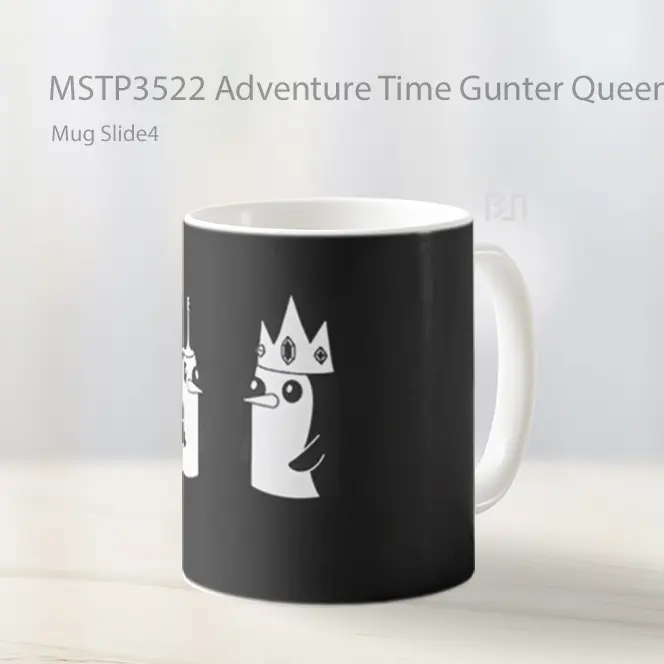 Adventure Time Gunter Queen King Black Mug Gelas Keramik MSTP3522