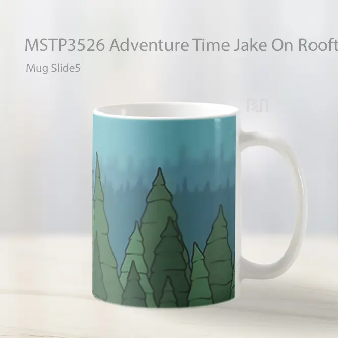 Adventure Time Jake On Rooftop Listening To Music Mug Gelas Keramik MSTP3526 - All-side / Desain