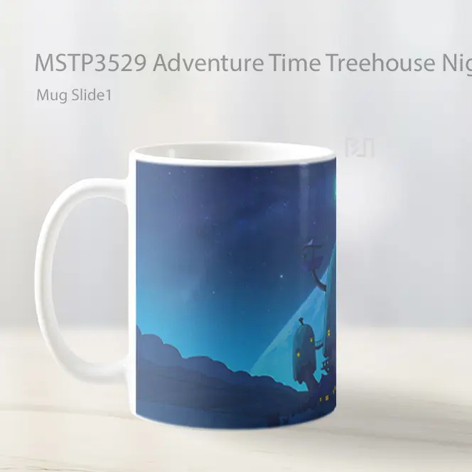 Adventure Time Treehouse Night Mug Gelas Keramik MSTP3529 - All-side / Desain