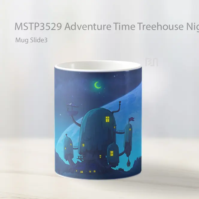 Adventure Time Treehouse Night Mug Gelas Keramik MSTP3529 - All-side / Desain