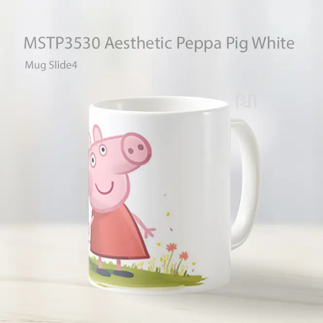 Aesthetic Peppa Pig White Mug Gelas Keramik MSTP3530