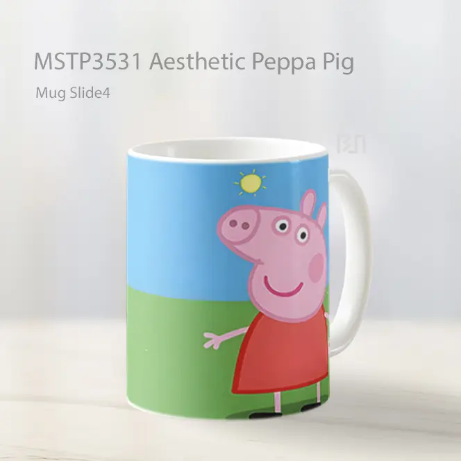 Aesthetic Peppa Pig Mug Gelas Keramik MSTP3531