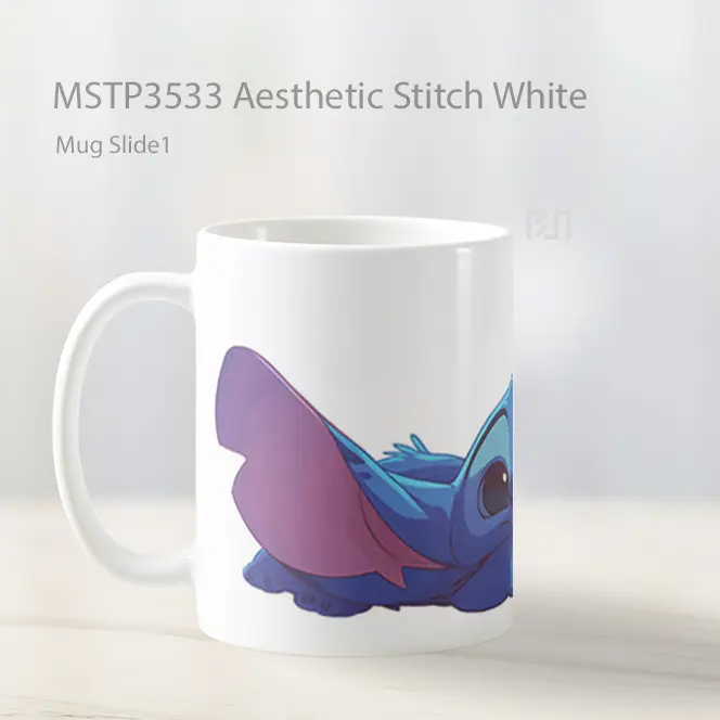 Aesthetic Stitch White Mug Gelas Keramik MSTP3533 - All-side / Desain