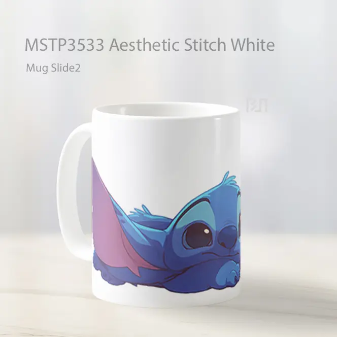 Aesthetic Stitch White Mug Gelas Keramik MSTP3533 - All-side / Desain