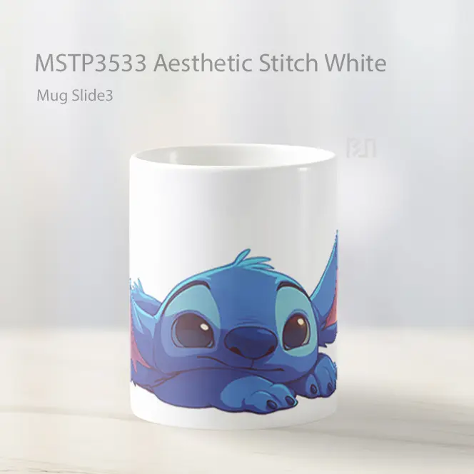 Aesthetic Stitch White Mug Gelas Keramik MSTP3533 - All-side / Desain