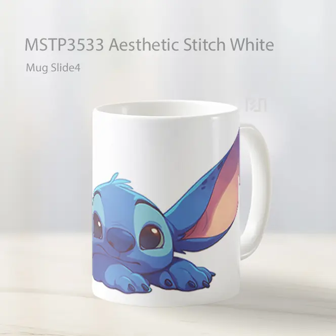 Aesthetic Stitch White Mug Gelas Keramik MSTP3533