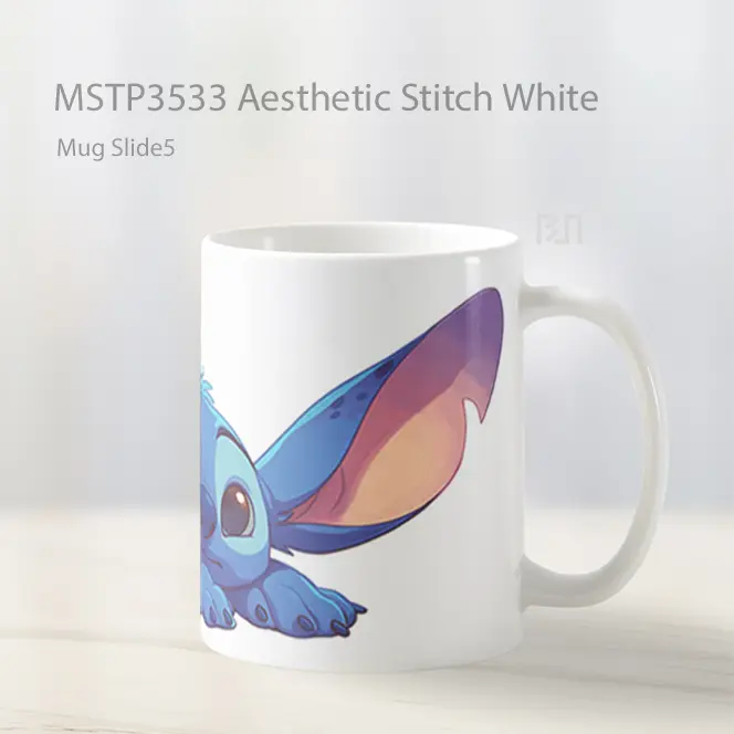 Aesthetic Stitch White Mug Gelas Keramik MSTP3533 - All-side / Desain