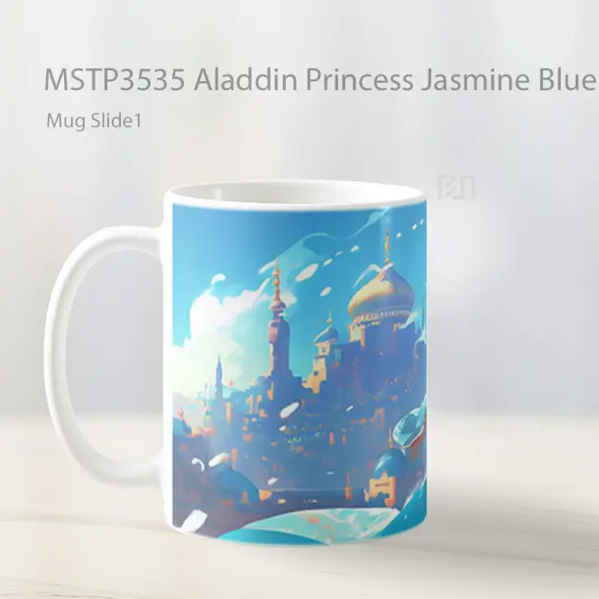Aladdin Princess Jasmine Blue Mug Gelas Keramik MSTP3535 - All-side / Desain